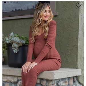 Mocha V-Neck Long Sleeve Fitted Maternity Maxi Dress